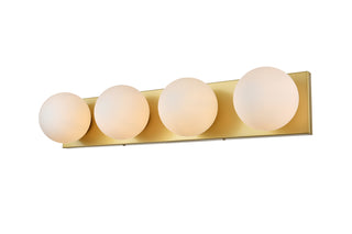 Jaylin 4 light Brass and frosted white Bath Sconce