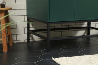 32 inch Single bathroom vanity in green with backsplash