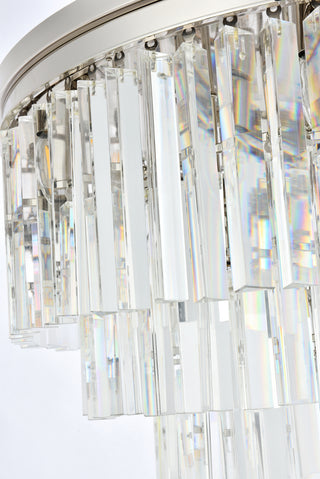 Sydney 17 light polished nickel Flush Mount Clear Royal Cut Crystal
