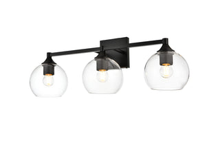 Foster 3 light Black and Clear Bath Sconce