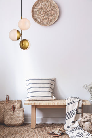 Eclipse 3 Lights Brass Pendant With Frosted White Glass