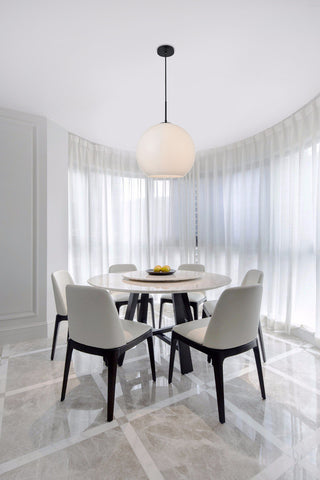 Baxter 1 Light Black Pendant With Frosted White Glass
