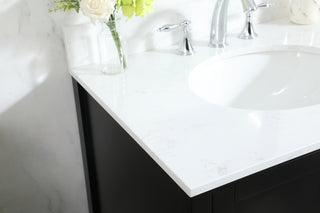 30 inch Single bathroom vanity in black with backsplash