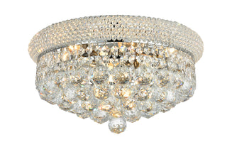 Primo 8 light Chrome Flush Mount Clear Royal Cut Crystal