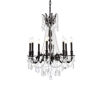 Rosalia 8 light Dark Bronze Chandelier Clear Royal Cut Crystal