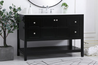 48 inch Single Bathroom Vanity in Black