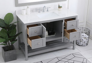 48 inch Single Bathroom Vanity in Gray with Backsplash