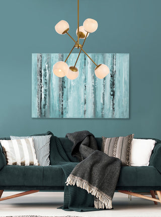 Axl 24 inch pendant in brass with white shade