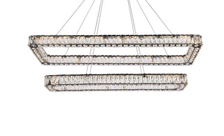 Monroe 50 inch LED double rectangle pendant in black