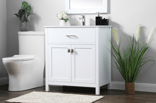 30 Inch SIngle Bathroom Vanity In White