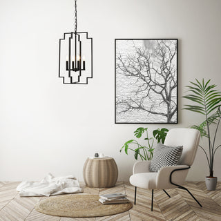 Rosenfeld 4 lights pendant in black