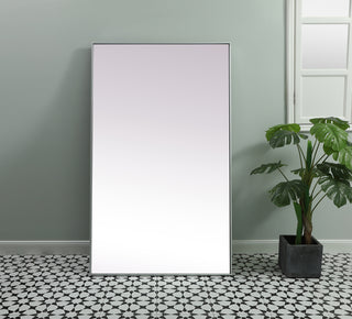 Metal Frame Rectangle Full Length Mirror 36x60 Inch in Silver