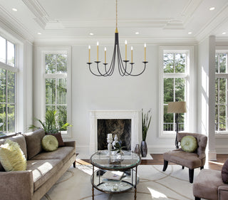 Cohen 42 inch pendant in black and brass