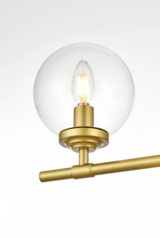 Ingrid 4 light Brass and Clear Bath Sconce