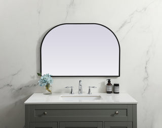 Metal Frame Arch Mirror 36x24 Inch in Black