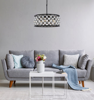 Madison 6 light Matte Black Chandelier Clear Royal Cut Crystal