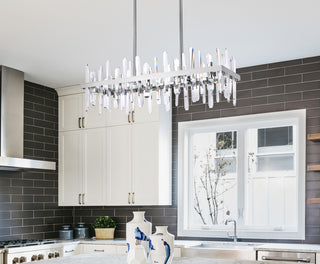 Serena 36 inch crystal rectangle chandelier in chrome