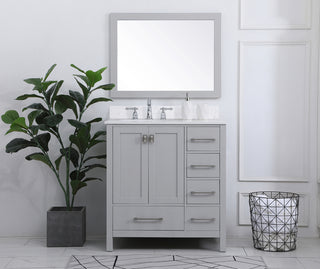 32 inch Single Bathroom Vanity in Gray with Backsplash