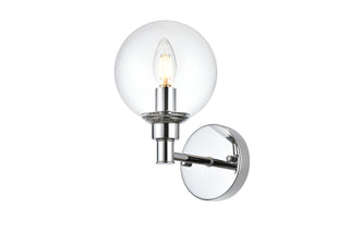 Jaelynn 1 light Chrome and Clear Bath Sconce