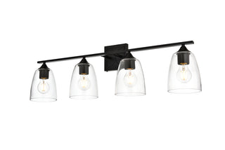 Harris 4 light Black and Clear Bath Sconce