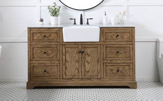60 inch Single bathroom vanity in driftwood