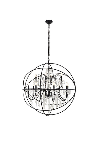Cordelia 12 Light black Crystal Pendant