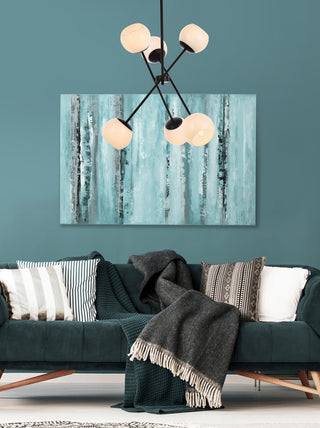 Axl 24 inch pendant in black with white shade