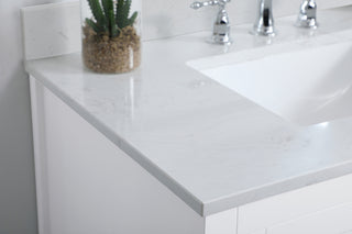 36 inch Single Bathroom Vanity in White with Backsplash