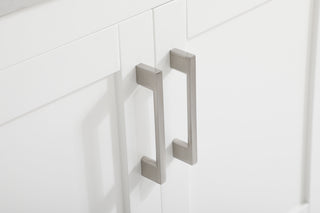 42 inch Single Bathroom Vanity in White with Backsplash