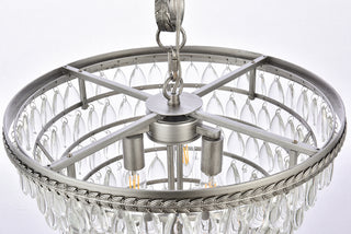 Nordic 5 light antique silver Pendant Clear Royal Cut Crystal