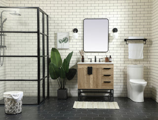 32 inch Single bathroom vanity in natural oak