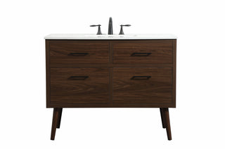 42 inch Single bathroom vanity in walnut