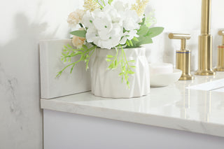 36 inch Single bathroom vanity in white with backsplash