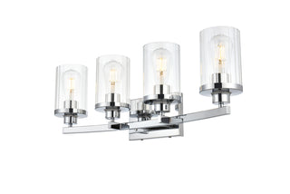 Saanvi 4 light Chrome and Clear Bath Sconce