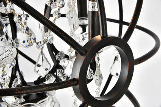 Geneva 5 light Dark Bronze Pendant Clear Royal Cut crystal