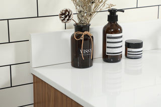 48 inch Single bathroom vanity in walnut brown with backsplash