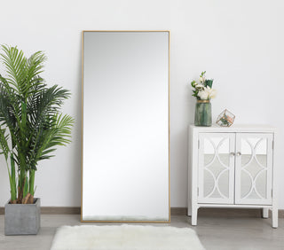 Metal frame rectangle mirror 30 inch in Brass