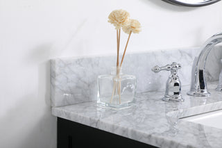 36 inch Single bathroom vanity in black with backsplash