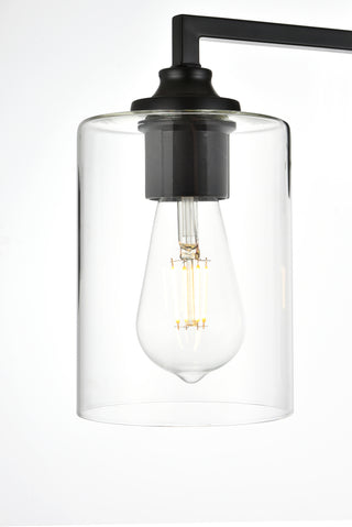 Mayson 4 light Black and Clear Bath Sconce