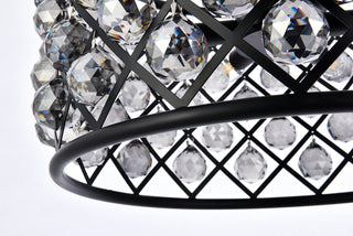 Madison 6 light Matte Black Pendant Silver Shade (Grey) Royal Cut Crystal