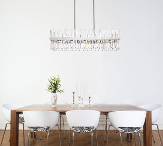 Serephina 42 inch crystal rectangle chandelier light in chrome