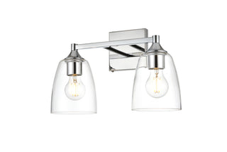 Gianni 2 light Chrome and Clear Bath Sconce