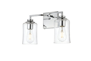 Ronnie 2 light Chrome and Clear Bath Sconce