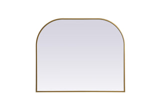 Metal Frame Arch Mirror 36x30 Inch in Brass
