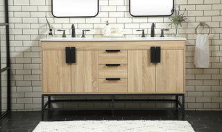 60 inch double bathroom vanity in mango wood