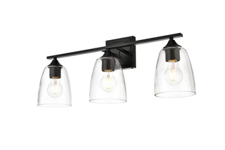 Harris 3 light Black and Clear Bath Sconce