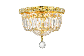 Tranquil 4 light Gold Flush Mount Clear Royal Cut Crystal