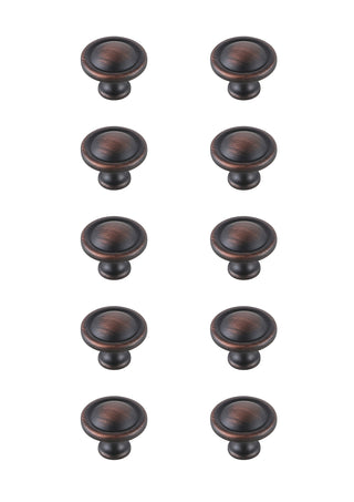 Garlande 1.2" Diameter Oil-rubbed Bronze Mushroom Knob Multipack (Set of 10)