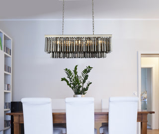 Sydney 12 light polished nickel Chandelier Silver Shade (Grey) Royal Cut Crystal