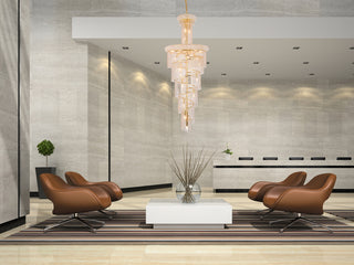 Spiral 22 light Gold Chandelier Clear Royal Cut Crystal